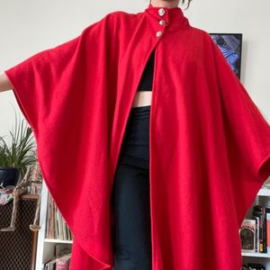 Vintage red cape with buttons